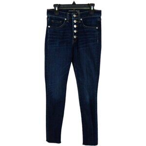 Veronica Beard Debbie Skinny 10 Inch Blue Jeans Size 24 00 Dark Button Fly
